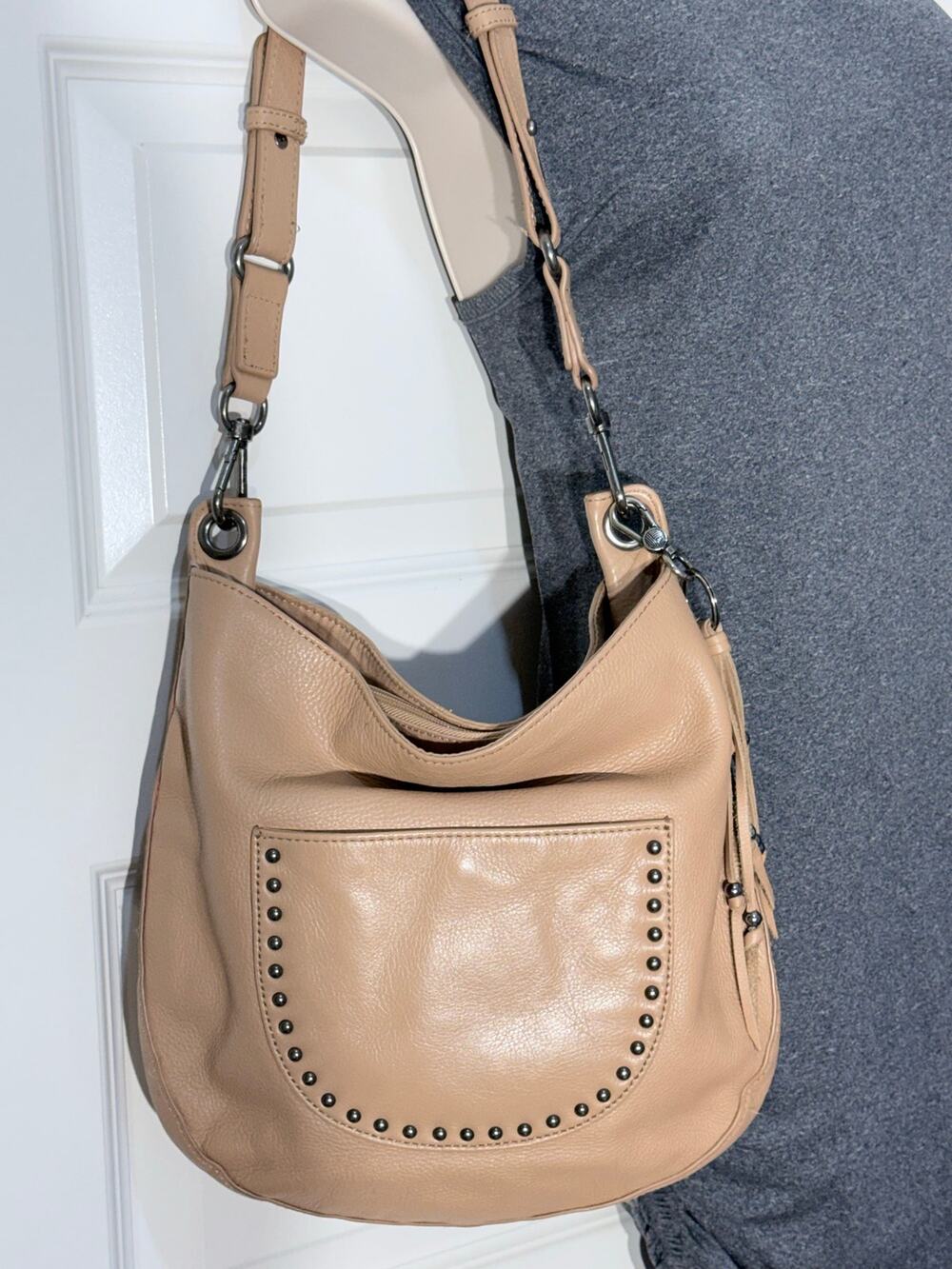 The Sak Zinnia hobo in Sahara Tan Pebbled Leather, Women's Shoulder Bag